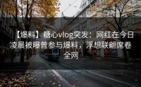 【爆料】糖心vlog突发：网红在今日凌晨被曝曾参与爆料，浮想联翩席卷全网